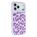 Capa híbrida magnética para iPhone 17 Pro Max Jaucase impressão de leopardo - Roxo