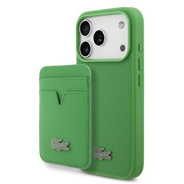 Capa MagSafe e porta-cartões magnéticos para iPhone 17 Pro Lacoste Iconic Petit Pique - Verde