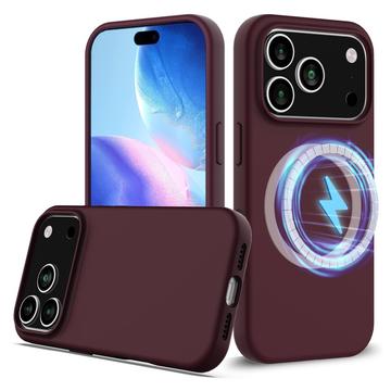 Capa de silicone líquido para iPhone 17 Pro - Compatível com MagSafe - Vin Rouge
