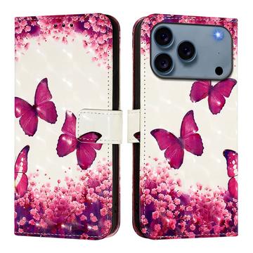 Bolsa Tipo Carteira Wonder Series para iPhone 17 Pro Max - Borboletas rosas