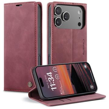 Bolsa Tipo Carteira Caseme 013 Series para iPhone 17 Pro Max - Grená