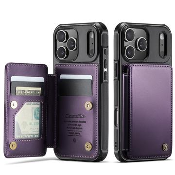 Capa Caseme C22 para iPhone 17 Pro Max Carteira para cartões RFID - Roxo