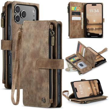 Bolsa Tipo Carteira Caseme C30 Multifuncional para iPhone 17 Pro Max - Castanho