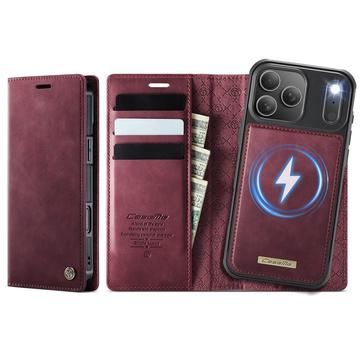 Capa para carteira amovível 2 em 1 para iPhone 17 Pro Max Caseme C49 - Compatível com MagSafe, RFID - Vermelho
