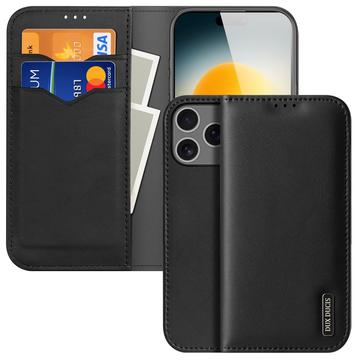 Bolsa Tipo Carteira em Pele Dux Ducis Hivo para iPhone 17 Pro Max - Preto