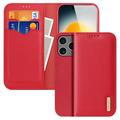 Bolsa Tipo Carteira em Pele Dux Ducis Hivo para iPhone 17 Pro Max - Vermelho