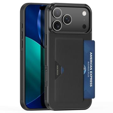Capa para iPhone 17 Pro Max Dux Ducis Pocard com suporte para cartão - Preto