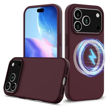 Capa de silicone líquido para iPhone 17 Pro Max - Compatível com MagSafe - Vin Rouge