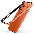 Para-choques metálico para iPhone 17 Pro Max com rebordos elevados - Laranja
