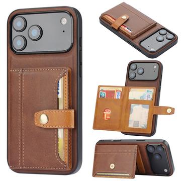 Bolsa com Carteira Retro Style para iPhone 17 Pro Max - Castanho