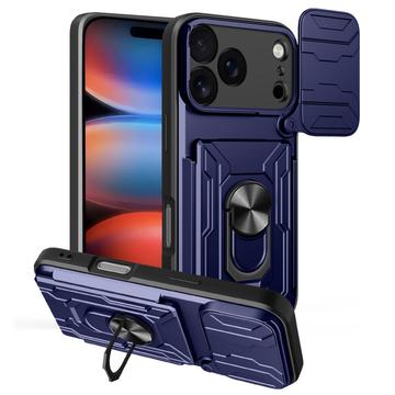 Capa Híbrida de Anel Rotativo com Proteção de Câmera para iPhone 17 Pro Max - Azul