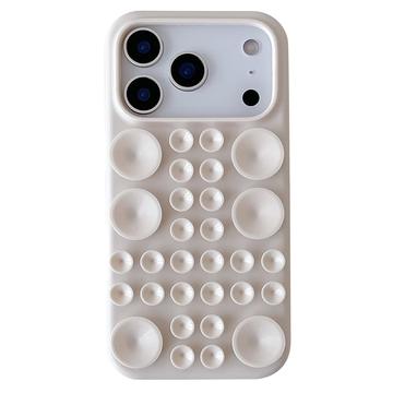 Capa de silicone para iPhone 17 Pro Max com ventosa - Branco antigo