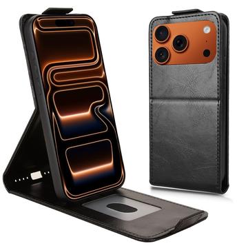 Capa flip vertical com suporte para iPhone 17 Pro Max - Preto