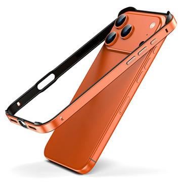 Para-choques metálico para iPhone 17 Pro com rebordos elevados - Laranja