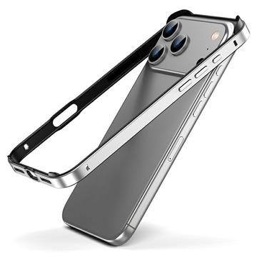 Para-choques metálico para iPhone 17 Pro com rebordos elevados - Prateado