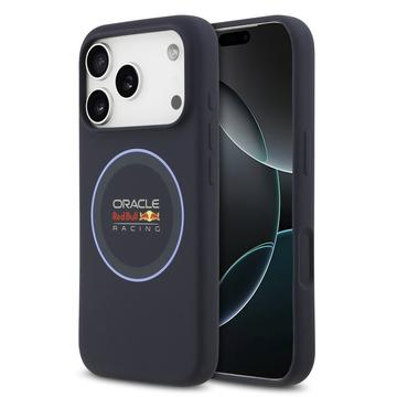 Capa de silicone líquida para iPhone 17 Pro Oracle Red Bull Racing Blue Ring - Compatível com MagSafe - Azul-marinho
