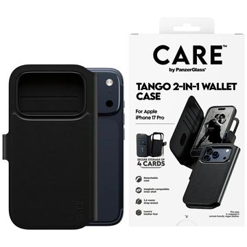 Capa para carteira 2 em 1 PanzerGlass Care Tango para iPhone 17 Pro - Compatível com MagSafe - Preto