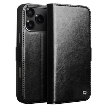 Capa de Pele Tipo Carteira Qialino Classic para iPhone 17 Pro - Preto