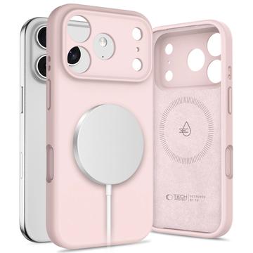 Capa de silicone líquida iPhone 17 Pro Tech-Protect - Compatível com MagSafe - Rosa Pérola