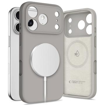 Capa de silicone líquida iPhone 17 Pro Tech-Protect - Compatível com MagSafe - Cinza Pedra