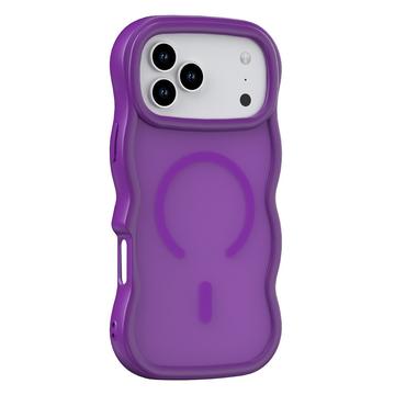 Capa híbrida magnética de bordo ondulado para iPhone 17 Pro - Roxo