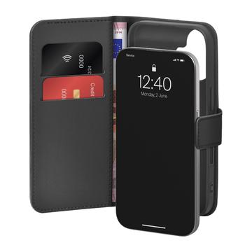 Capa para carteira iPhone 17 com 2 ranhuras para cartões Puro - Preto