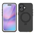 Capa impermeável MagSafe IP68 para iPhone 17 Redpepper com suporte - Preto
