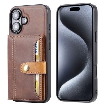 Bolsa com Carteira Retro Style para iPhone 17 - Castanho