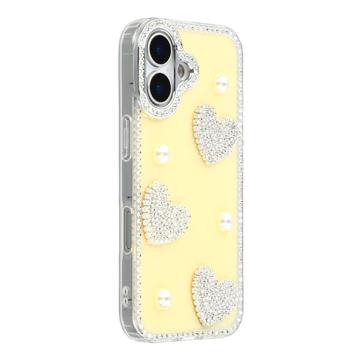 Capa híbrida para iPhone 17 Amor Brilhante e Pérola - Amarelo