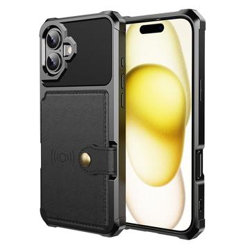 Capa de TPU para iPhone 17 com Suporte para Cartão - Preto