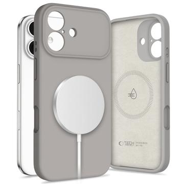 Capa de silicone líquida iPhone 17 Tech-Protect - Compatível com MagSafe - Cinza Pedra