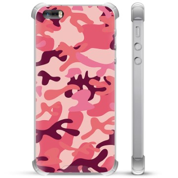 Capa Híbrida para iPhone 5/5S/SE  - Camuflagem Rosa