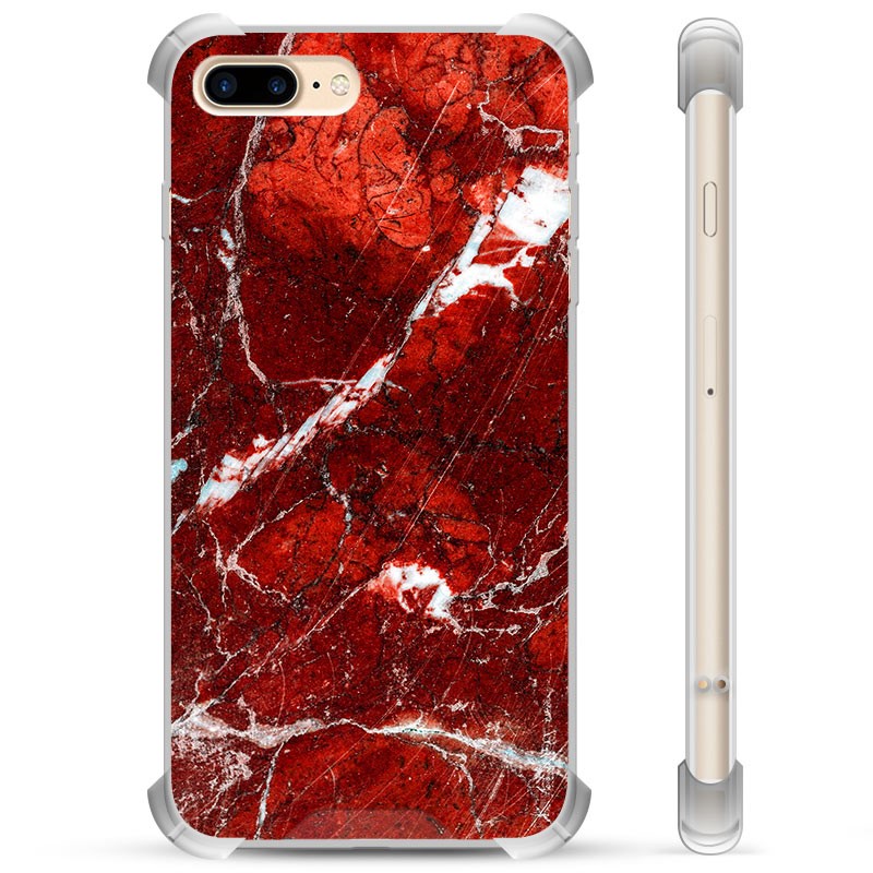 Capa Híbrida para iPhone 7 Plus / iPhone 8 Plus - Mármore Vermelho