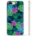 Capa de TPU para iPhone 7 Plus / iPhone 8 Plus  - Flores Tropicais