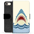 Bolsa tipo Carteira - iPhone 7/8/SE (2020)/SE (2022) - Mandíbulas de Tubarão
