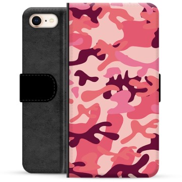 Bolsa tipo Carteira para iPhone 7/8/SE (2020)/SE (2022) - Camuflagem Rosa