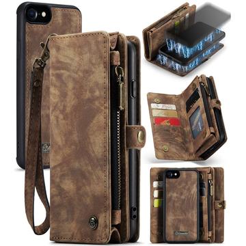 Bolsa tipo Carteira 2-em-1 Caseme 008 Multifuncional para iPhone 7/8/SE (2020)/SE (2022) - Castanho