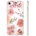 Capa de TPU para iPhone 7/8/SE (2020) - Flores Cor de Rosa