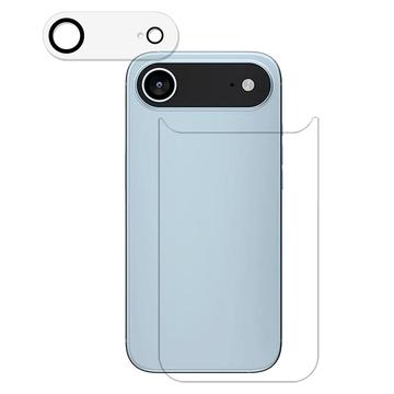 Conjunto 2 em 1 para iPhone Air Protetor da tampa traseira de vidro temperado e lente da câmara - Transparente