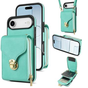 Capa multifunções para iPhone Air com carteira e correia - Menta