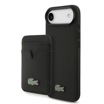 Capa MagSafe e suporte magnético para cartões para iPhone Air Lacoste Iconic Petit Pique - Preto