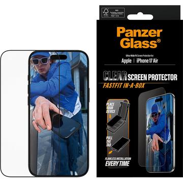 Protetor de ecrã iPhone Air PanzerGlass Ultra-Wide Fit c. FastFit In-A-Box - 9H - Borda preta