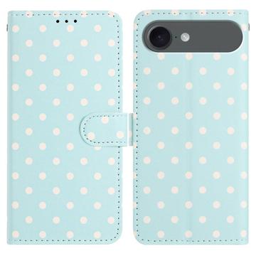 Capa tipo carteira com padrão de bolinhas para iPhone Air - Azul
