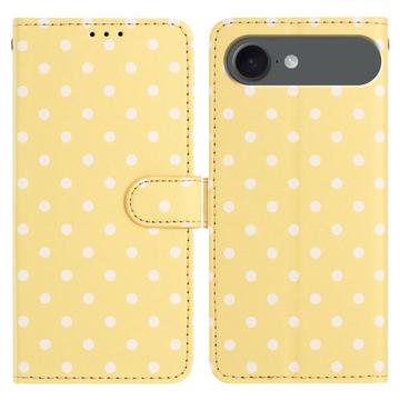 Capa tipo carteira com padrão de bolinhas para iPhone Air - Amarelo