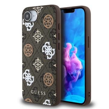 Capa para iPhone 16e Guess 4G Peony - Compatível com MagSafe - Castanho