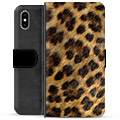 Bolsa tipo Carteira para iPhone X / iPhone XS - Leopardo