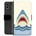 Bolsa tipo Carteira - iPhone X / iPhone XS - Mandíbulas de Tubarão