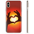 Capa de TPU - iPhone X / iPhone XS - Silhueta de Coração