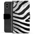 Bolsa tipo Carteira para iPhone X / iPhone XS  - Zebra
