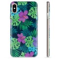 Capa de TPU para iPhone X / iPhone XS  - Flores Tropicais